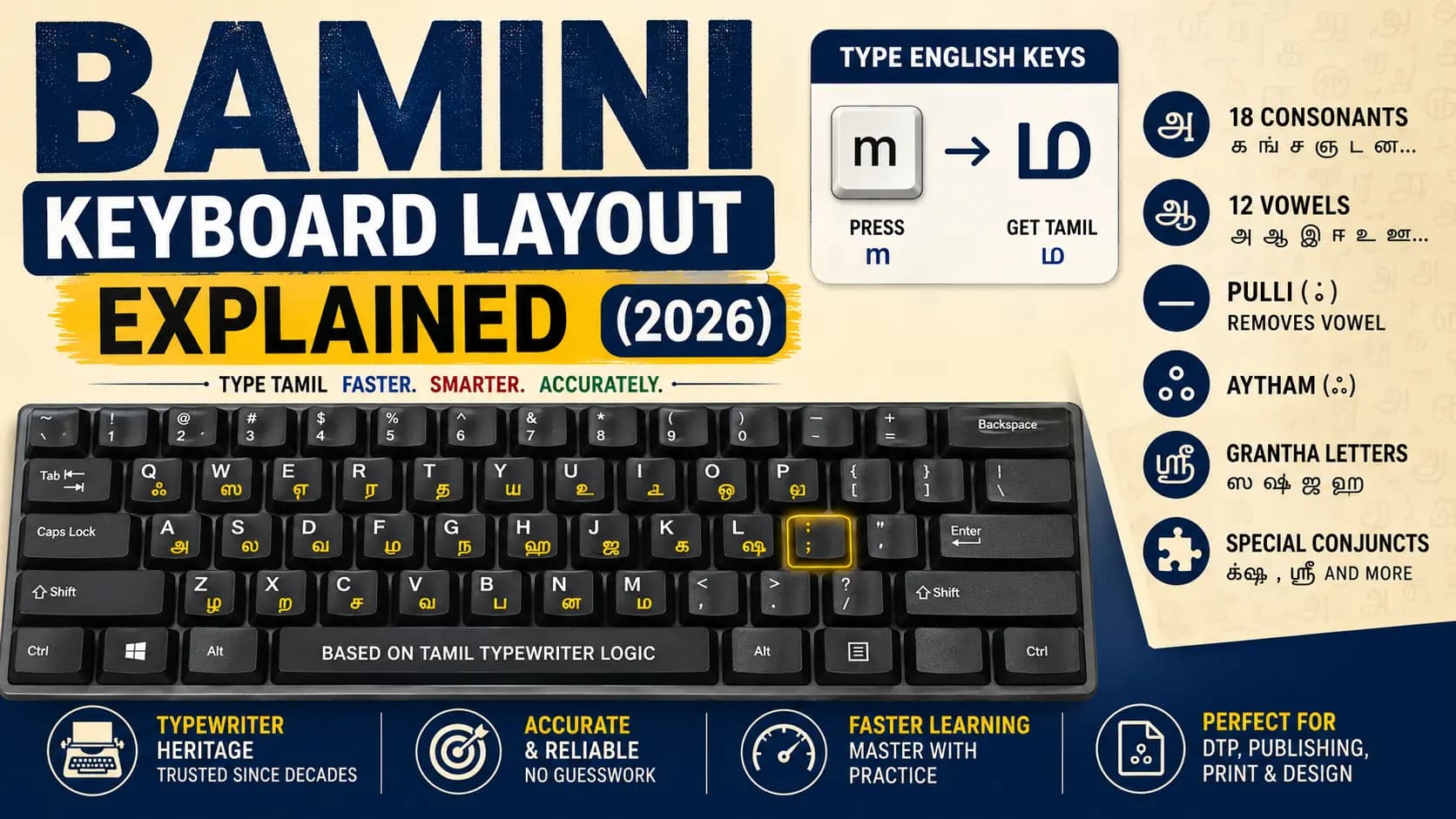 Bamini Keyboard Layout Explained (2026) – Full Tamil Key Map, Typing Rules & Practice Guide