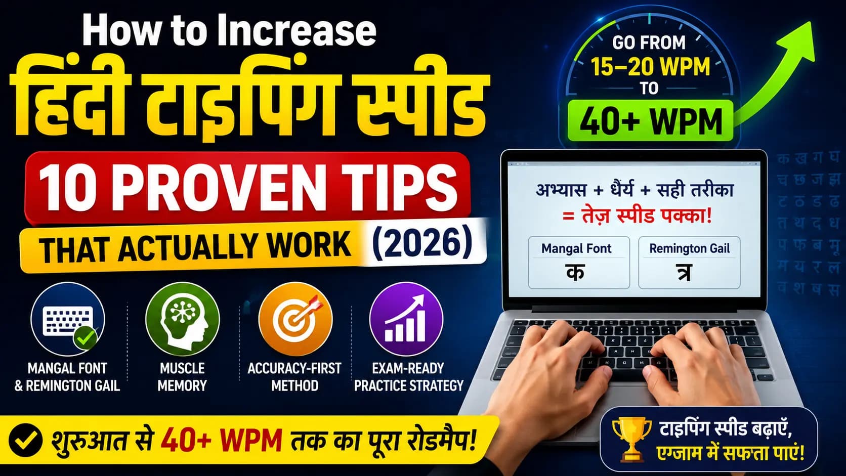 How to Increase Hindi Typing Speed – 10 Proven Tips for Mangal Unicode and Remington Gail